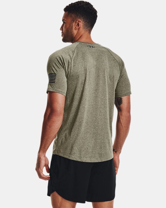 Men's UA Tech™ Freedom Short Sleeve T-Shirt, Green, pdpMainDesktop image number 1